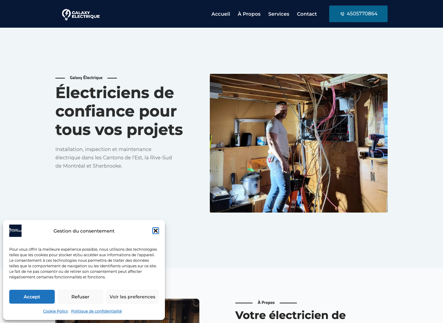 Aperçu du site Galaxy Électrique réalisé par Ledanko Media
